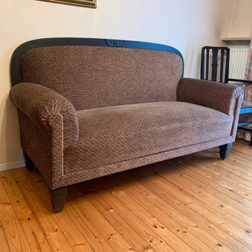 Kleine Couch Sofa Antik Vintage 20er Jahre 2-Sitzer Samt Bank in Meeder