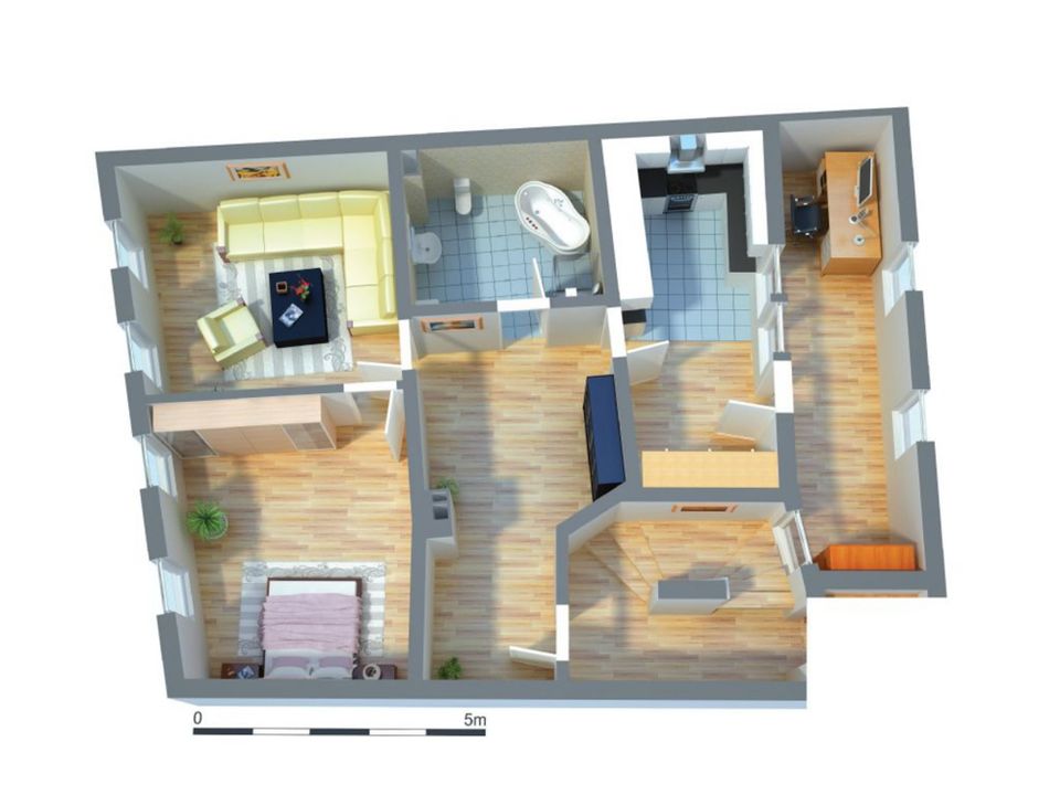 Ideale Wohnung mit Arbeitszimmer, EINBAUKÜCHE & PKW-Stellplatz zu vermieten! in Zwickau