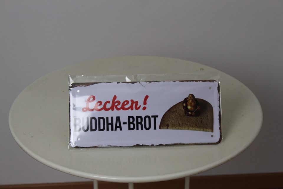 Neues Blech Schild „Lecker! Buddha-Brot“ inkl. Versand in Köln