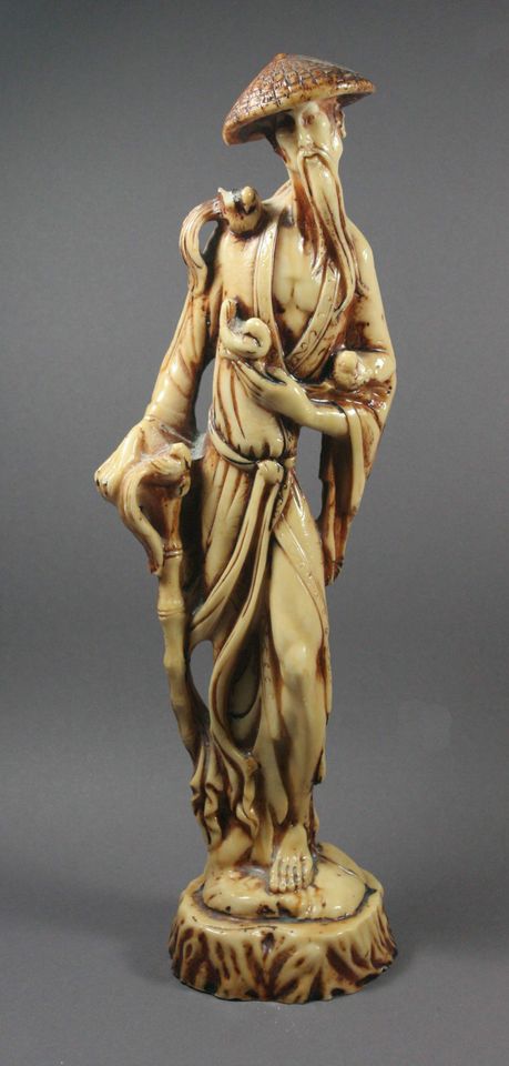 Asiatika Figur "alter Chinese" 38 cm aus Kunststein / Speckstein in Jesteburg