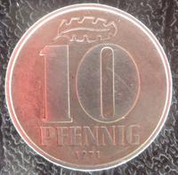 10 Pfennig DDR Münze 1971 A - Aluminium 10 Pfennige - DDR Top! Sachsen - Reichenbach (Vogtland) Vorschau