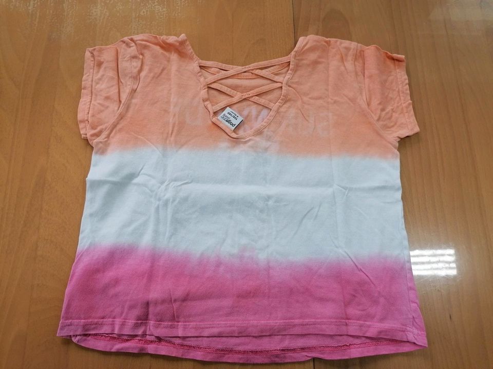 T shirt glitzer rosa rot grau 134 140 Weiß in Kirchdorf a. Inn