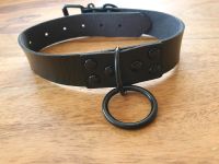 Halsband schwarz all black Ring Kropfband vegan Leder leather Hessen - Wiesbaden Vorschau