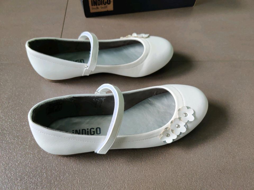 Kommunion Schuhe Ballerinas Spangenballerinas 36 weiß/offwhite in Cloppenburg