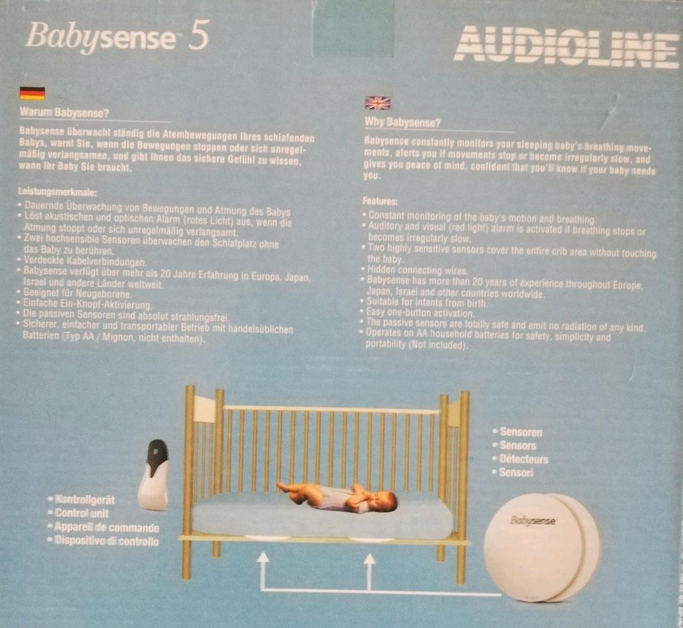 Babysense 5 Audioline Atmungsüberwachung fürs Babybett in Weiskirchen