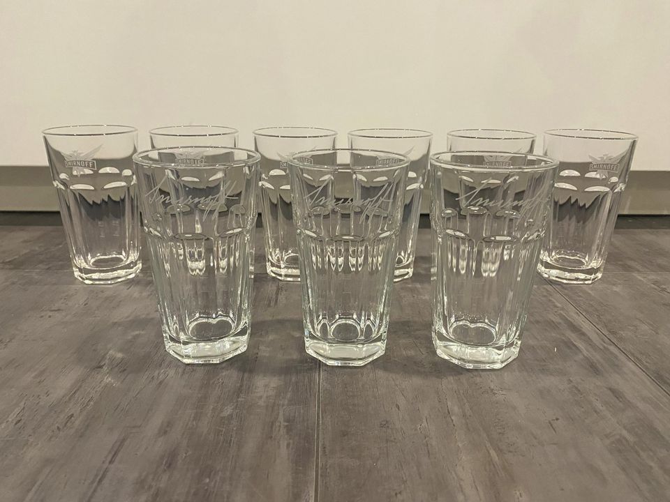 9x Gläser Longdrink Wodka Smirnoff Trinkglas in Ettenheim