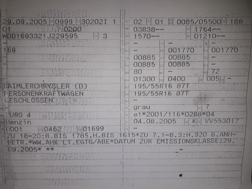 Motor und Getriebe Mercedes A170 W169 Benzin Bj. 8/2005 in Friolzheim