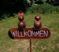 Gartenstecker Schild Willkommen mit zwei Vögeln Gartendeko Schleswig-Holstein - Harrislee Vorschau