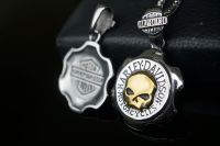 Harley Davidson Biker Axel Skull Anhänger Gold Schmuck NEU Niedersachsen - Aschendorf Stadt Papenburg Vorschau