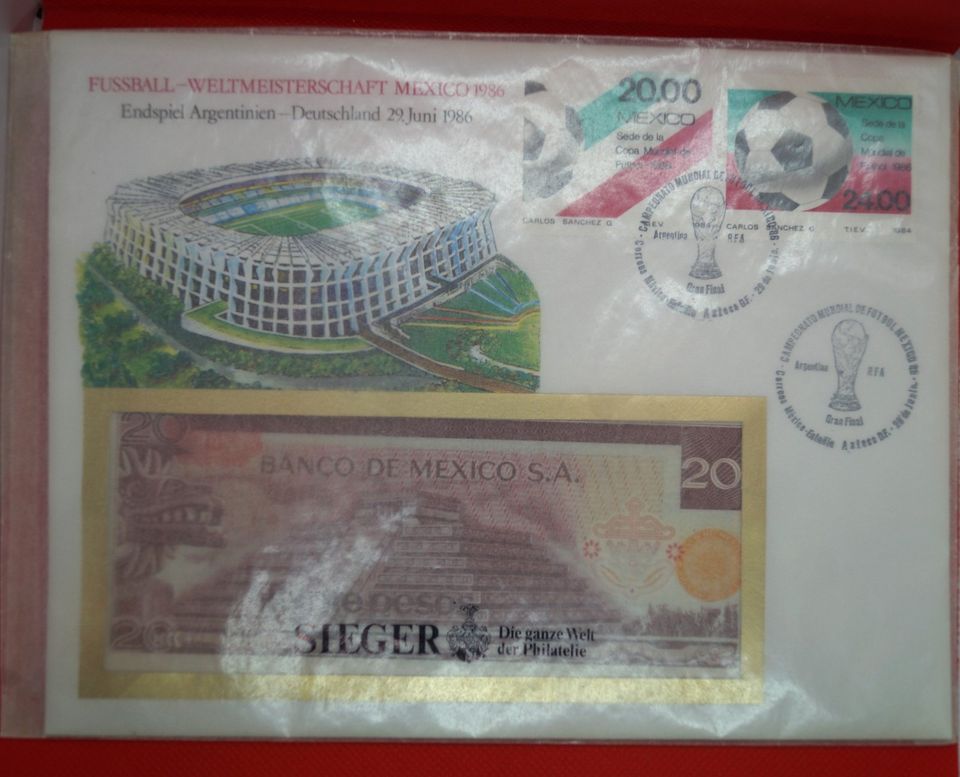 MEXICO Numisbrief - Fußball WM 1986 in Gochsheim