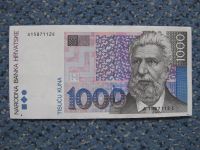 Kroatien Hrvatska 1000 Kuna Schein 1993 Banknote selten RAR! Baden-Württemberg - Nagold Vorschau