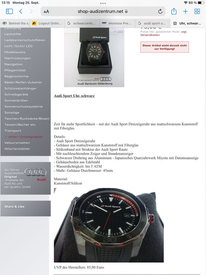 Armbanduhr Audi Sport in Lehrte
