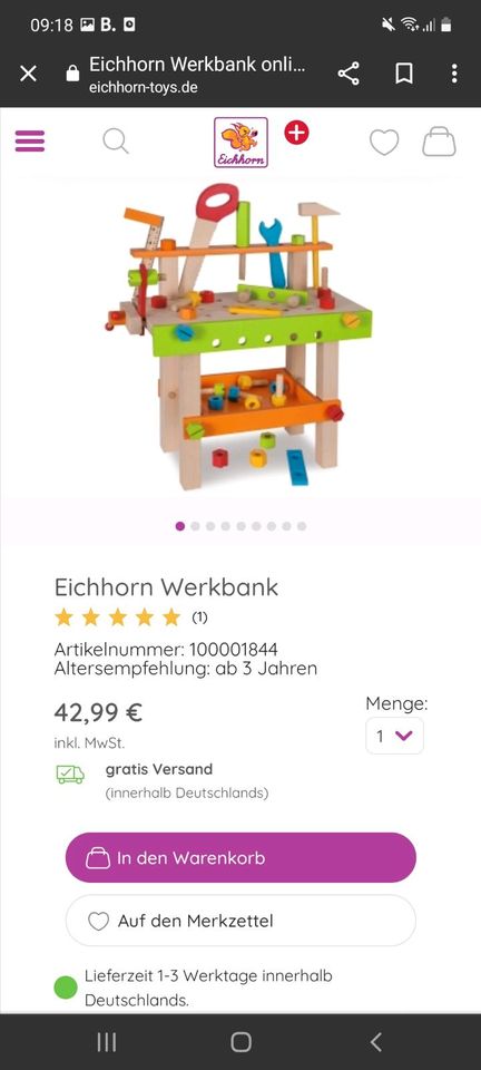 Eichhorn Werkbank für Kinder in Berlin