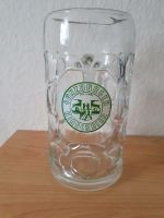 Älterer Glas-Maßkrug Bierkrug der ehem. Hirschbrauerei Günzburg Bayern - Günzburg Vorschau