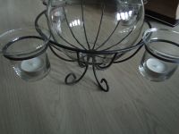 Dekoschale aus Glas mit 4 Teelichter im Metallgestell Vintage Niedersachsen - Oldenburg Vorschau