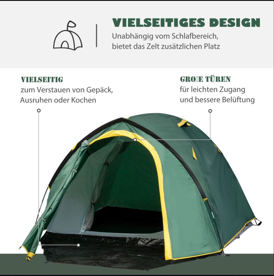 Zelt für 2 Personen 190T Campingzelt mit Heringen Kuppelzelt in Kassel