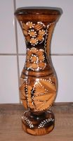 VINTAGE Holz Vase 25,5cm Braun Relief Malerei Folklore Handarbeit Berlin - Reinickendorf Vorschau