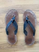 handgemacht Echtleder FlipFlops Zehentrenner Leder braun Gr 39/40 Wuppertal - Barmen Vorschau