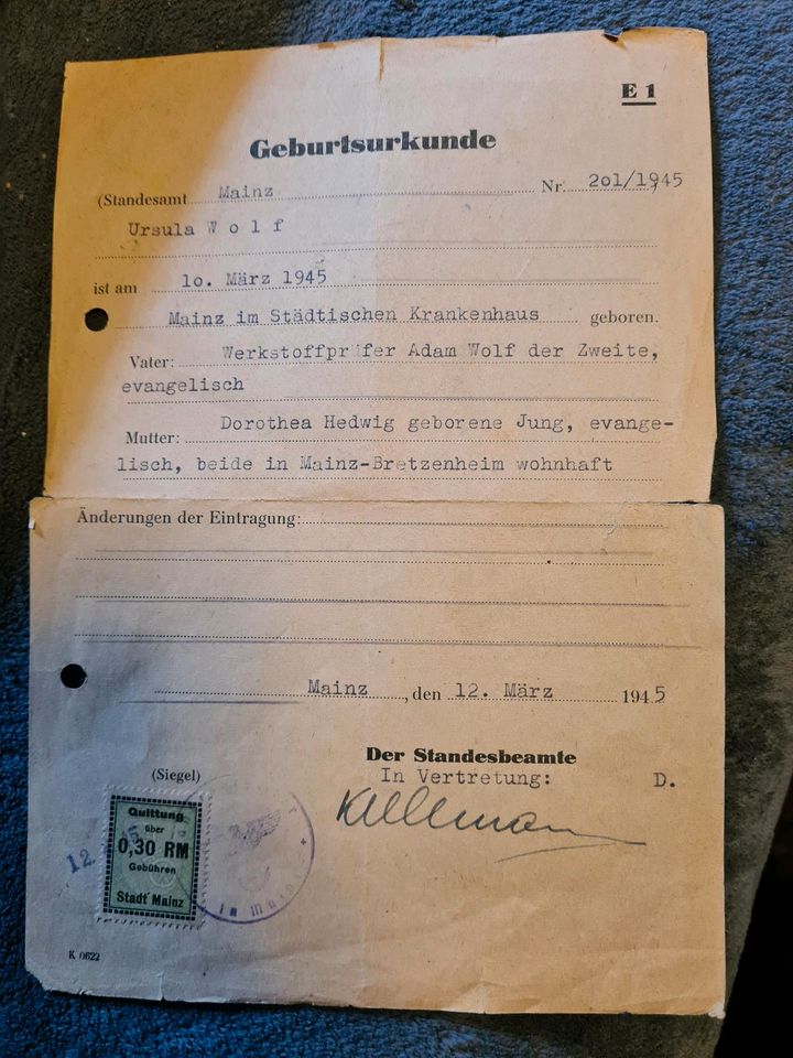 Reichsmarke 1945 in Guntersblum