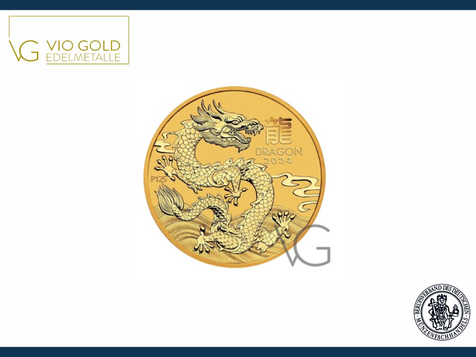 1 Unze Goldmünze Australien Lunar III Drache 2024 - Vio Gold in Regensburg