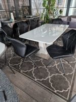 Glastisch Tisch weiß glänzend 6 Stühle Kunstleder schwarz/matt Nordrhein-Westfalen - Gladbeck Vorschau