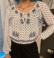 Süße Karmen Bluse mit Muster kariert in blau / weiß Bayern - Frensdorf Vorschau