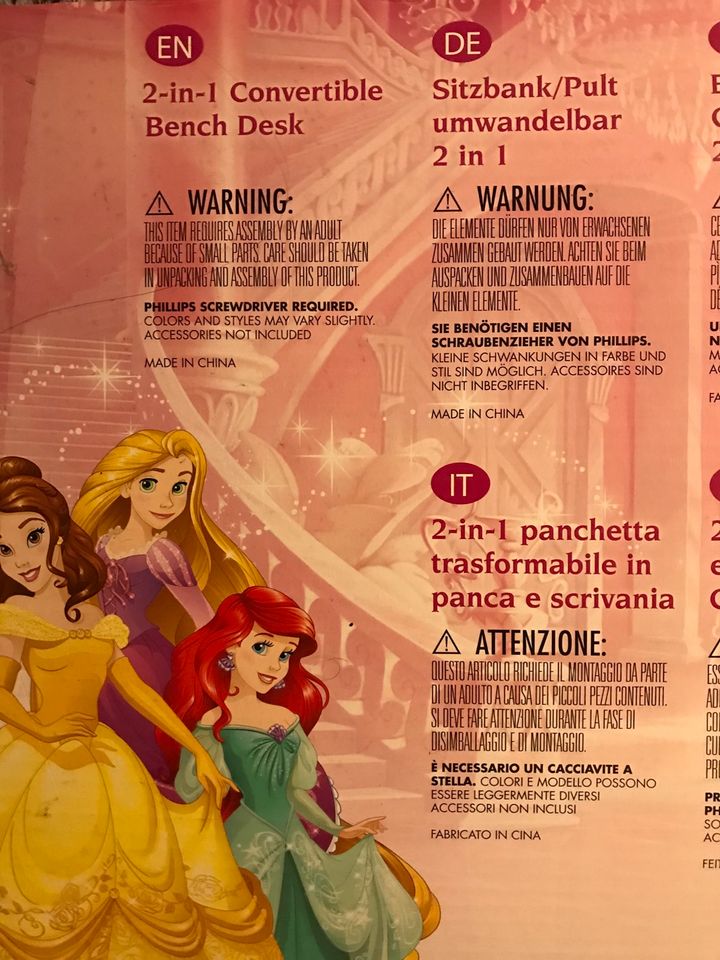 Kinder 2 in 1 Sitzbank Pult Disney Princess in Nürnberg (Mittelfr)