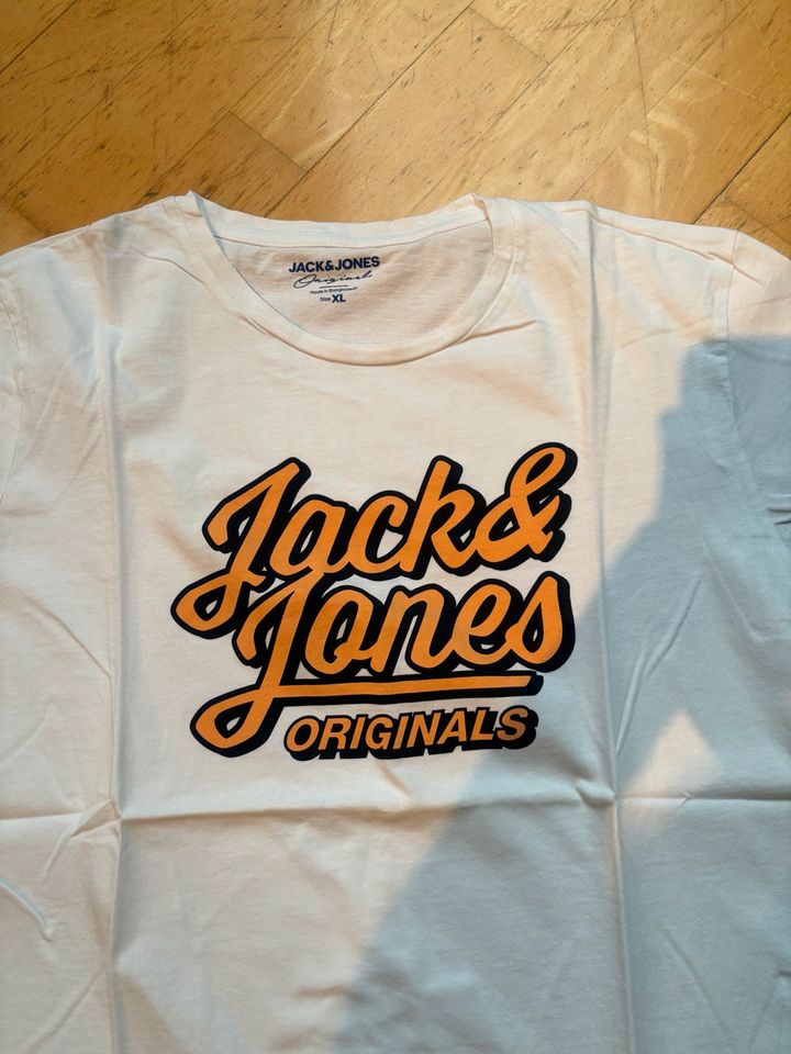 Jack & Jones # T-Shirt # Weiß + Print # XL # Top Zustand in Brühl