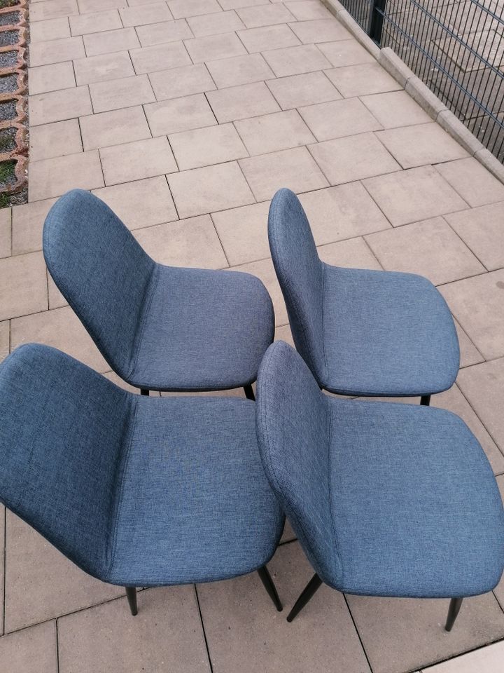 4x Esszimmerstuhl Stuhle Stuhl blau schwarz Stuhl Wohnzimmerstuhl in Bielefeld