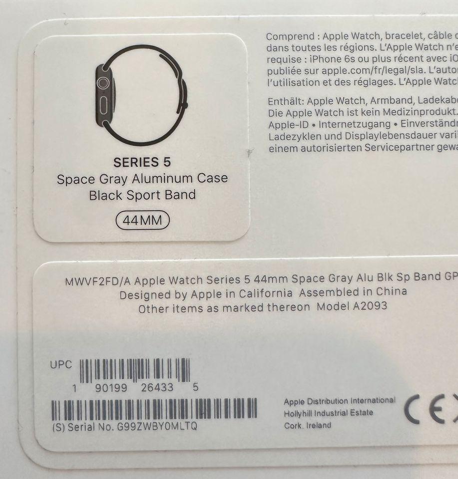 Apple Watch  Serie 5, 44 MM in Vohburg an der Donau