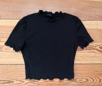 T-Shirt schwarz gerippt schöner Ausschnitt basic Schleswig-Holstein - Schashagen Vorschau