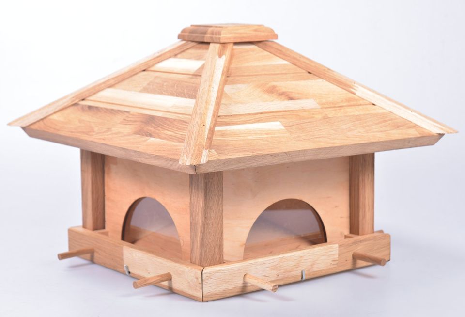 Großes Vogelfutterhaus Eiche mit 4 „Schubladen“ Vogelhaus massiv in Schwarmstedt