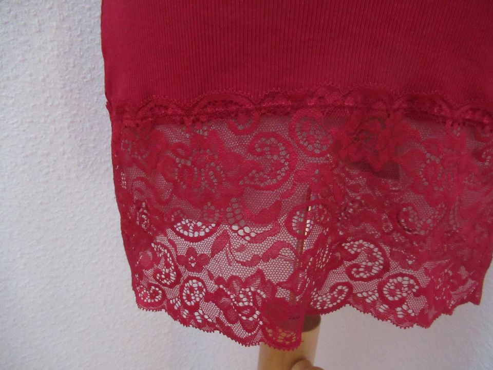 GINA G!NA Longtop Gr. 38 rot Top Spitze weinrot dunkelrot neuwert in Varel