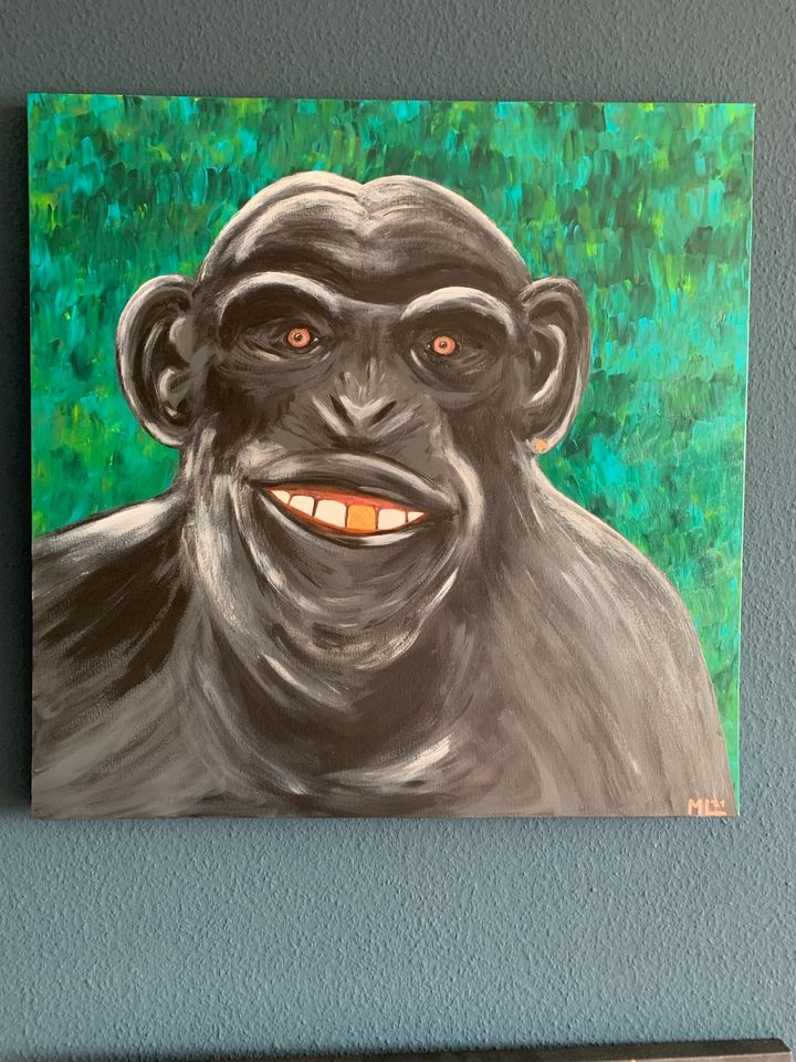 3 Gemälde „lässige Affen“ Primaten je 90x90cm(!) UNIKATE in Hamburg