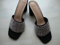 Strass Clogs Sandalen schwarz Schuhe Gr. 40 Sandaletten  1/3 Hessen - Lorsch Vorschau