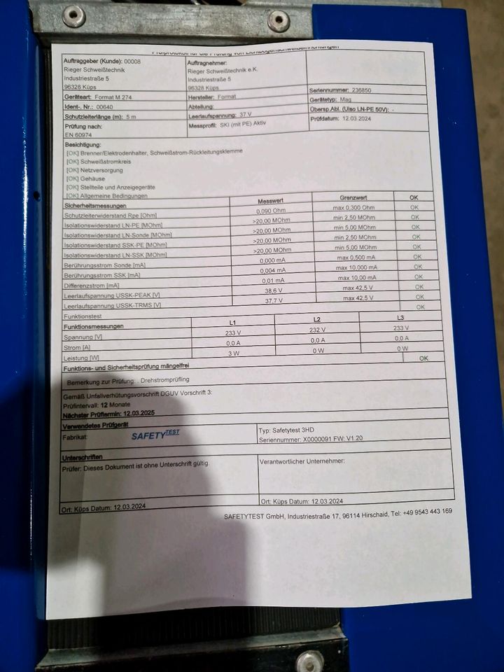 Schweißgerät  Format M 274 in Küps