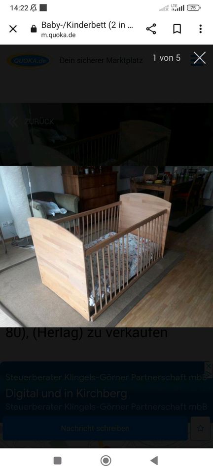 Herlag Kinderbett + Jugendbett Buche 2 in 1 in Pünderich