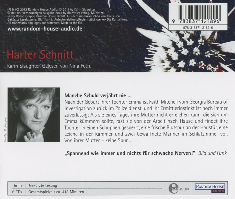 Harter Schnitt: (Georgia-Serie, Band 3) Audio CD  26. August 2013 in Werther (Westfalen)