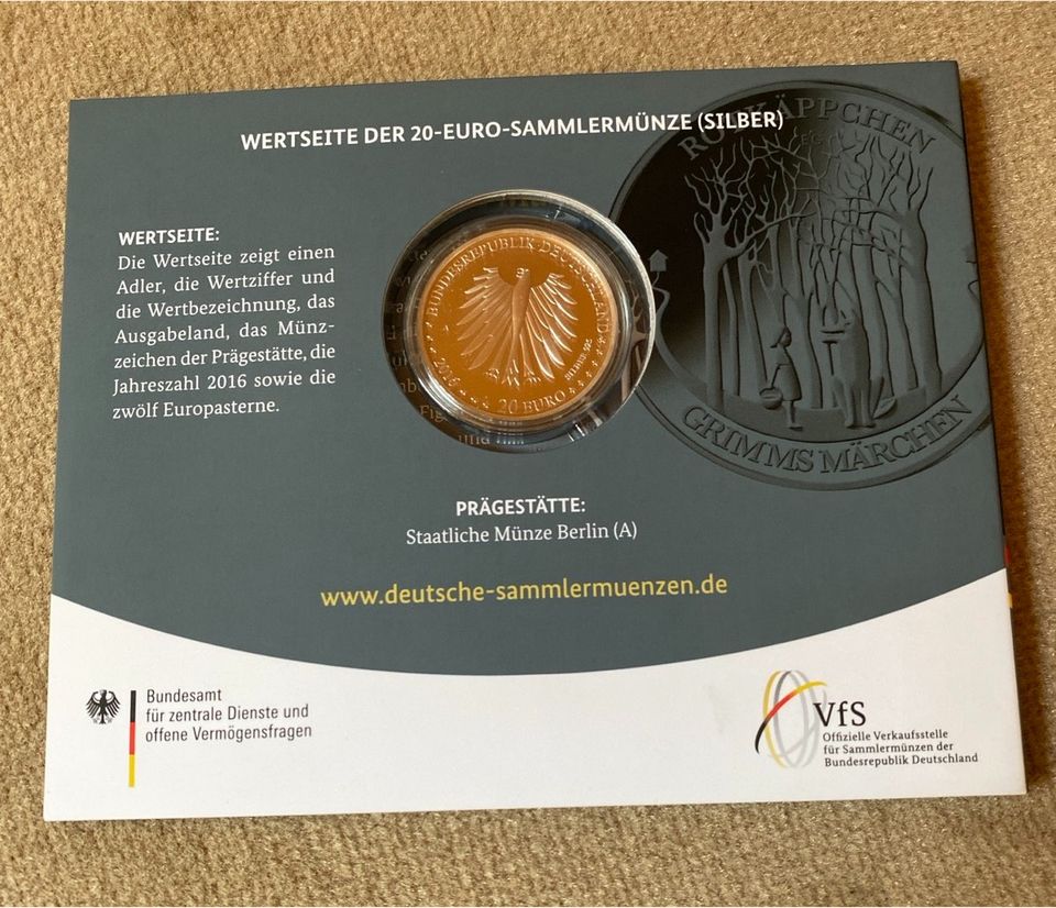 Rotkäppchen, 20 Euro Sammlermünze in Barsbüttel