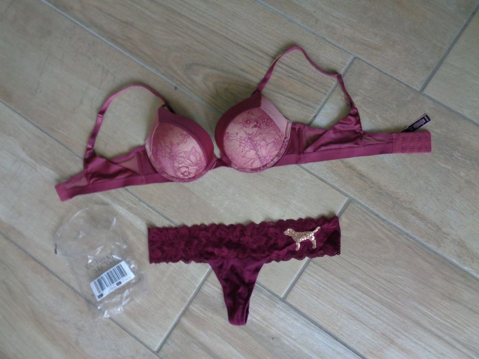 Victoria's Secret BH SET 75B Tanga 36 Bordeau NEU in OV in Neustrelitz