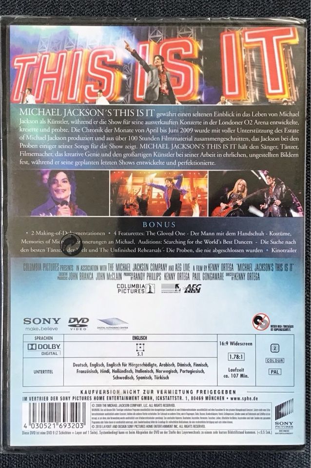 Michael Jackson‘s This is it DVD in Sundern (Sauerland)