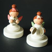 Vintage Holzfiguren Weihnachten 2 Engel farbig bemalt Musik Bielefeld - Stieghorst Vorschau