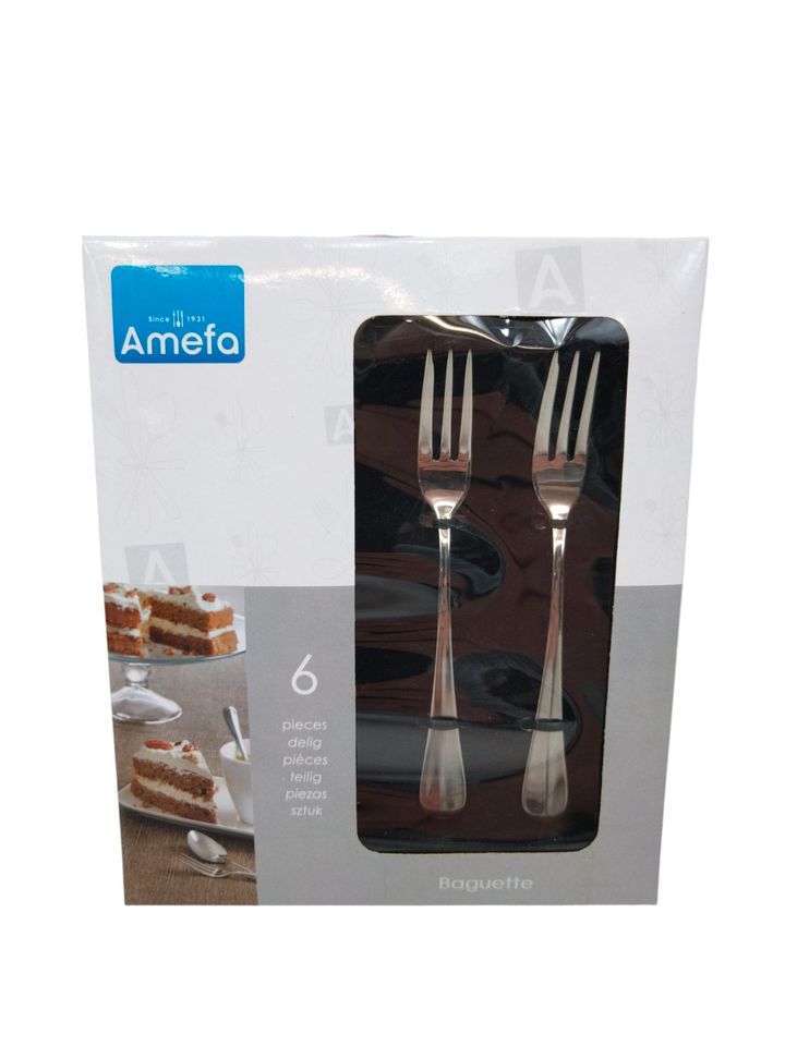Amefa 6 tlg. Kuchengabel-Set Baguette 14cm aus 18/0 Edelstahl in in Velbert