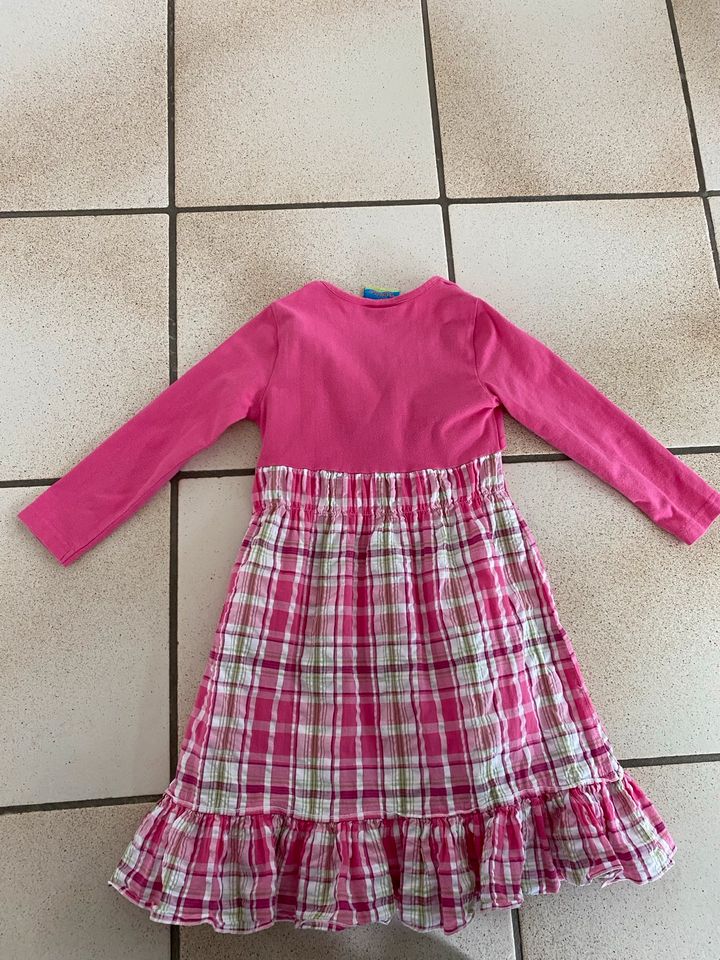 süßes, sommerliches Langarm-Kleid Topolino rosa weiß Gr. 104 *top in Unkel