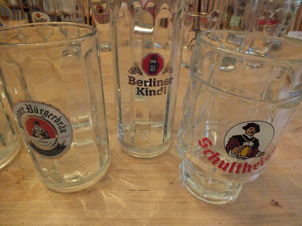 5 x Bierkrüge, Krug, Biergläser, Glas 0,5L u 0,4 L,  Löwenbräu, B in Berlin