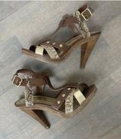 Sandaletten 39 Riemen Absatz 12cm H&M braun gold Hessen - Rodgau Vorschau