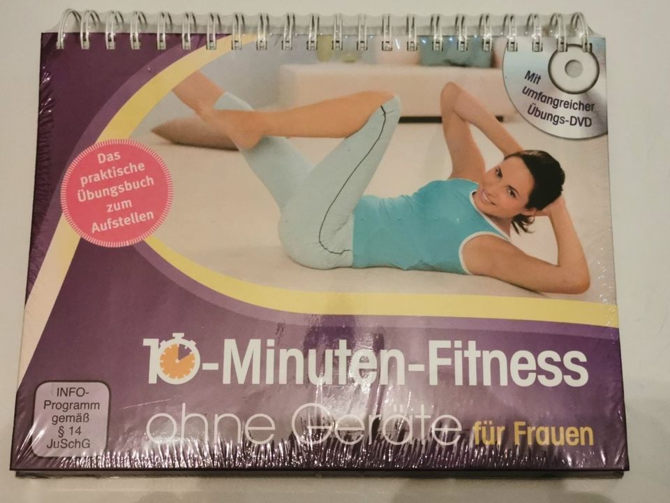 10-Minuten-Fitness ohne Gerät für Frauen Aufstellbuch mit DVD OVP in Bous