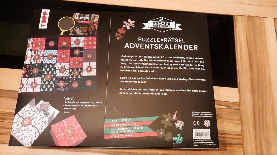 Adventskalender Escape Experience Puzzle und Rätsel 960 Teile in Röhrsdorf