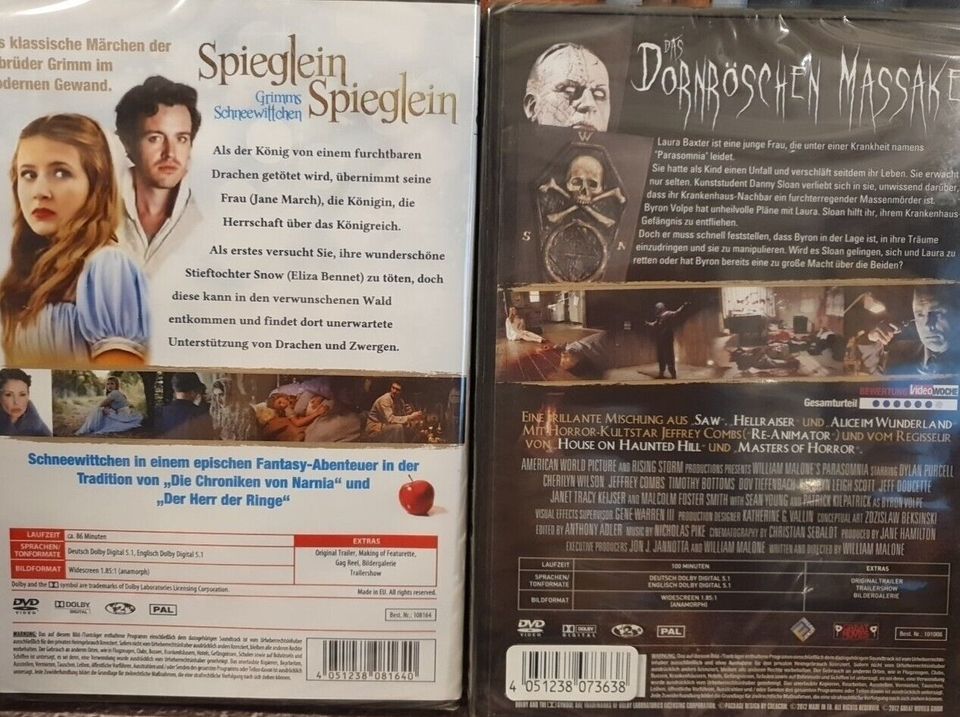 DVD - Dornröschen Massaker + Spieglein Spieglein  NEU in Rostock