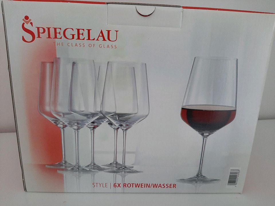 Spiegelau Wein Gläser Vino Rotwein Wasser Style 6er Pack neu in Westerwalsede